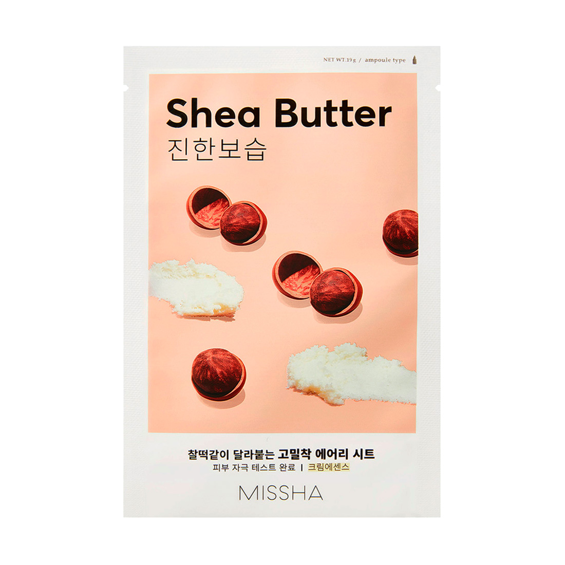 Тканинна маска для обличчя Missha Airy Fit Sheet Mask Shea Butter з олією Ши, 19 г