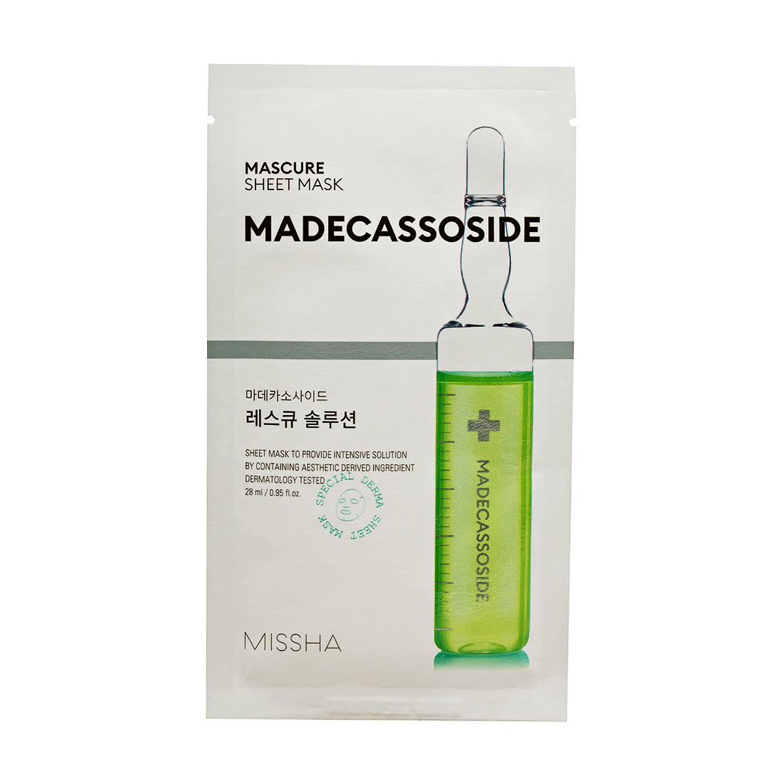 Тканинна маска для обличчя Missha Mascure Rescue Solution Sheet Mask Madecassoside з мадекасосидом, 28 мл